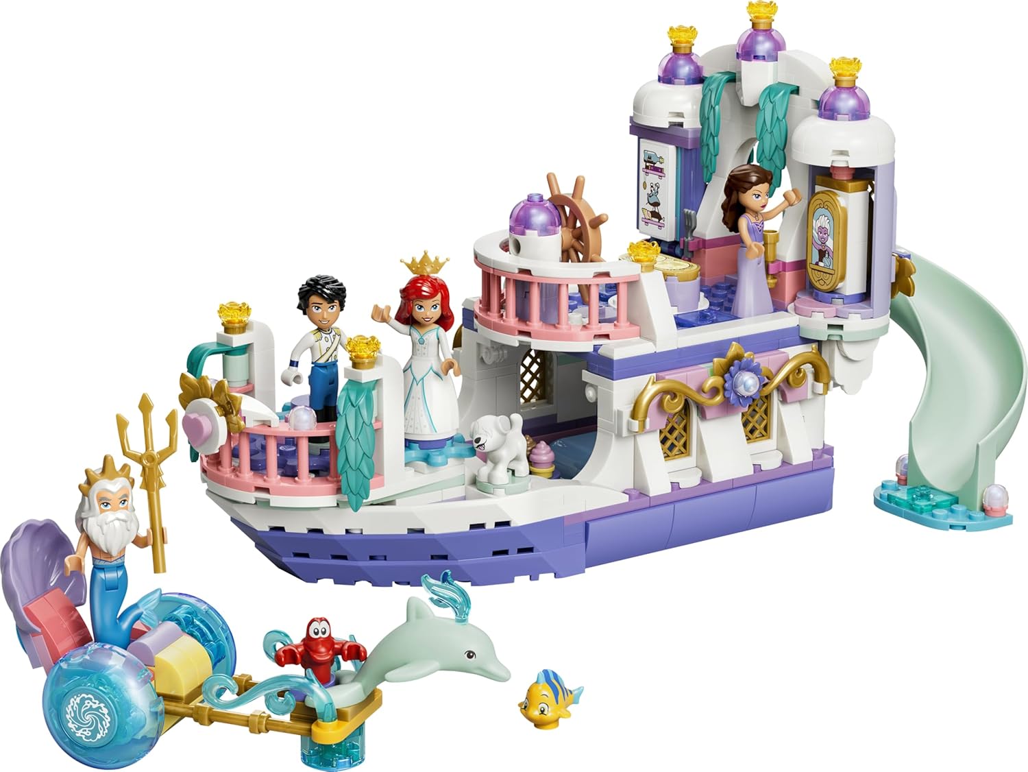LEGO | Disney Princess Ariel's Royal Wedding Boat Toy - The Little Mermaid Set w/ 7 Figures incl. Ariel & Vanessa - Kids' Room Decor - Gift for 6+ Year Old Girls & Fans - 43299