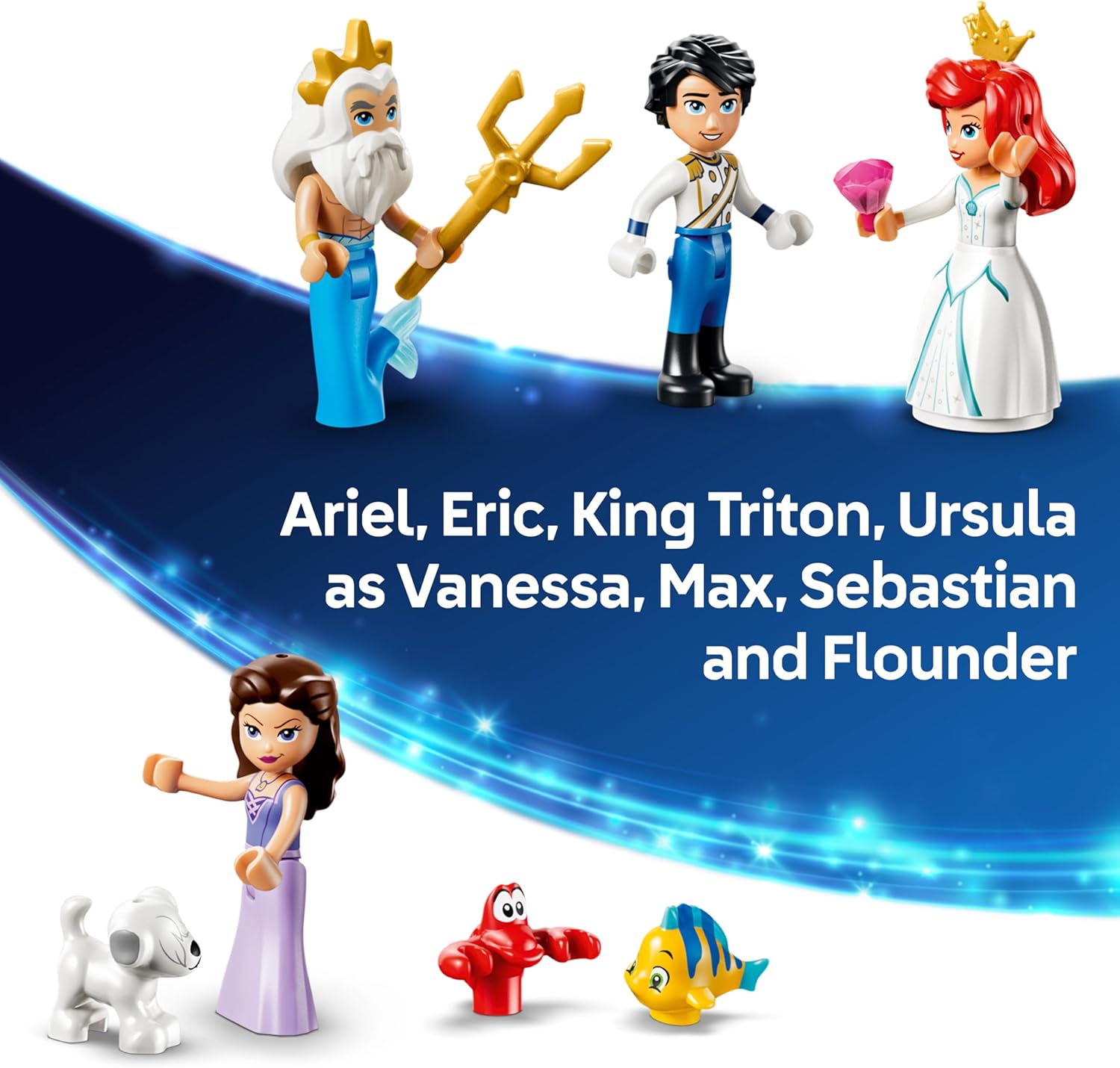 LEGO | Disney Princess Ariel's Royal Wedding Boat Toy - The Little Mermaid Set w/ 7 Figures incl. Ariel & Vanessa - Kids' Room Decor - Gift for 6+ Year Old Girls & Fans - 43299