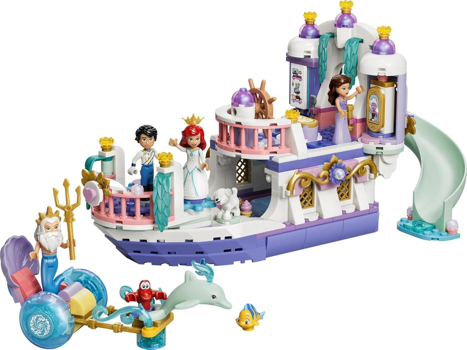 LEGO | Disney Princess Ariel's Royal Wedding Boat Toy - The Little Mermaid Set w/ 7 Figures incl. Ariel & Vanessa - Kids' Room Decor - Gift for 6+ Year Old Girls & Fans - 43299