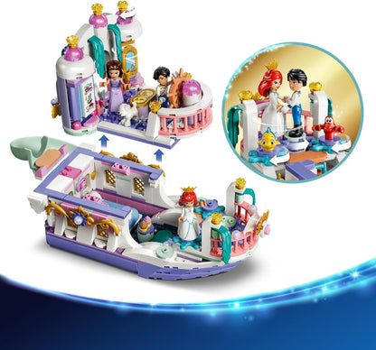 LEGO | Disney Princess Ariel's Royal Wedding Boat Toy - The Little Mermaid Set w/ 7 Figures incl. Ariel & Vanessa - Kids' Room Decor - Gift for 6+ Year Old Girls & Fans - 43299