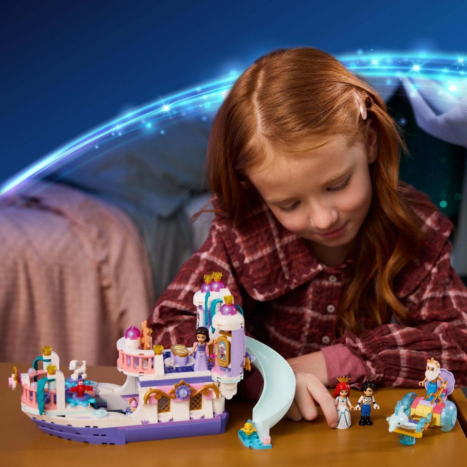 LEGO | Disney Princess Ariel's Royal Wedding Boat Toy - The Little Mermaid Set w/ 7 Figures incl. Ariel & Vanessa - Kids' Room Decor - Gift for 6+ Year Old Girls & Fans - 43299