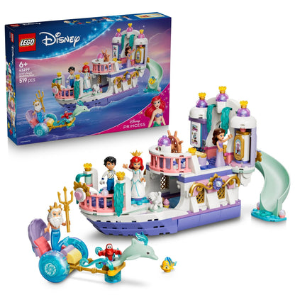 LEGO | Disney Princess Ariel's Royal Wedding Boat Toy - The Little Mermaid Set w/ 7 Figures incl. Ariel & Vanessa - Kids' Room Decor - Gift for 6+ Year Old Girls & Fans - 43299
