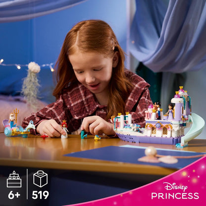 LEGO | Disney Princess Ariel's Royal Wedding Boat Toy - The Little Mermaid Set w/ 7 Figures incl. Ariel & Vanessa - Kids' Room Decor - Gift for 6+ Year Old Girls & Fans - 43299