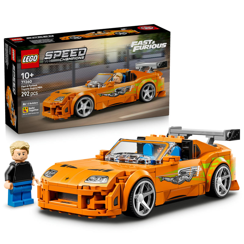 LEGO Speed Champions The Fast and The Furious Toyota Supra MK4 Auto Speelgoed voor Kinderen - Bouwpakket met Brian O’Conner Minifiguur - Cadeau voor Jongens, Tieners en Fans Vanaf 10 Jaar 77260