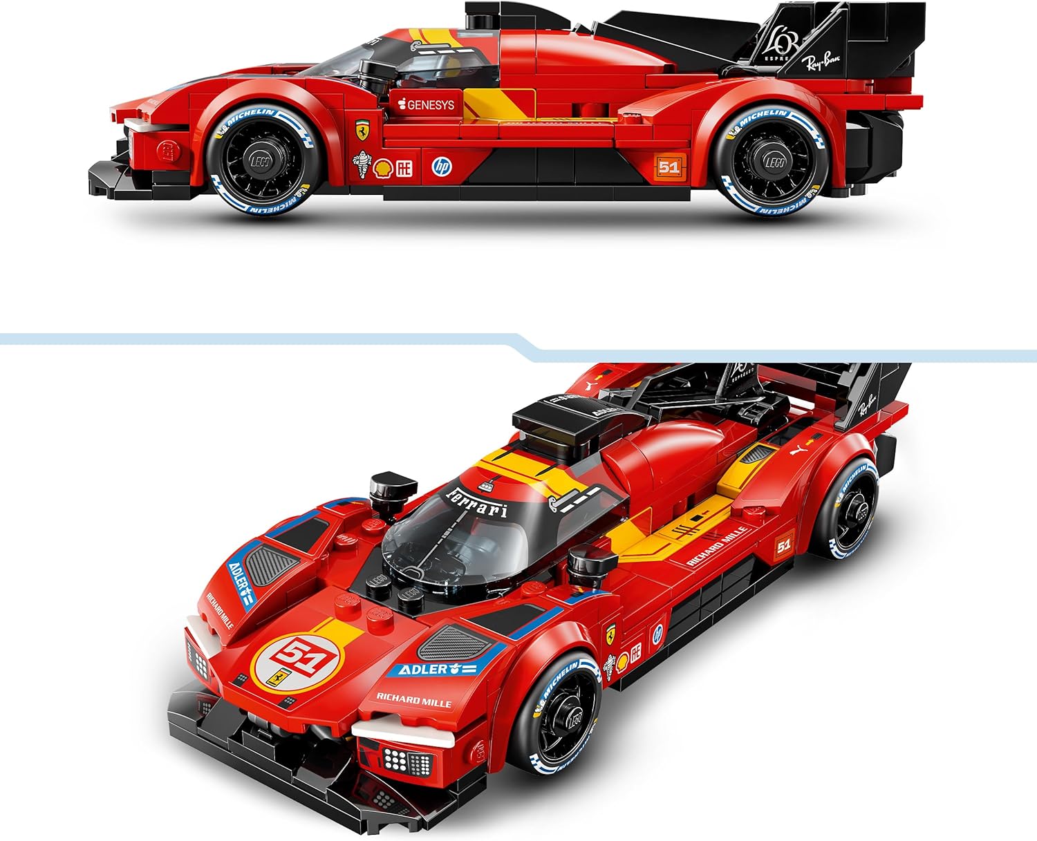 LEGO Speed Champions Ferrari 499P Race Car Toy - STEM Model Kit w/Collectible Driver Minifigure - Motorsport Merchandise Gift for 9+ Year Old Boys & Fans - 77261