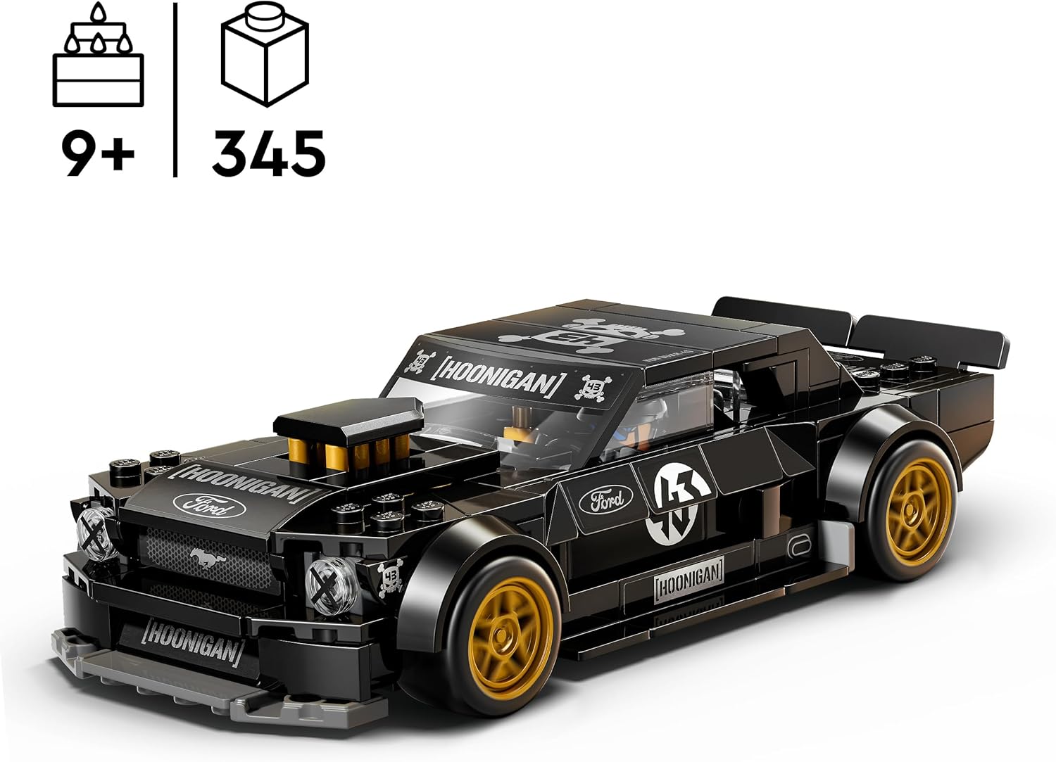 LEGO Speed Champions Ken Blocks '65 Ford Mustang Hoonicorn V1 Muscle Car Auto Speelgoed voor Kinderen - Bouwpakket met Minifiguur - Kinderkamer Decoratie - Cadeau voor Jongens Vanaf 9 Jaar 77262