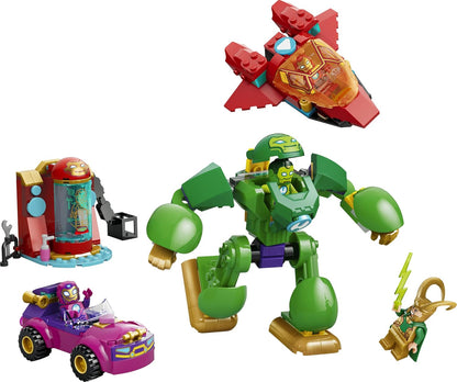 LEGO | Marvel Loki vs. Team Iron Man - Superhero Toy w/Car, Plane, Mech Figure & 4 Minifigures - Gift for 4+ Year Old Boys & Fans of the Iron Man and His Awesome Friends Show - 11211