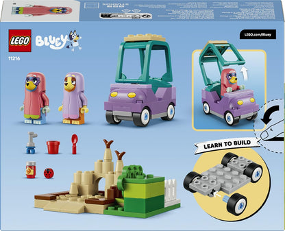 LEGO Bluey Omas mit Bingo und Bluey - Lernspielzeug mit Auto, 2 Minifiguren & Garten - Montessori Set - Geburtstagsgeschenk für Mädchen & Jungen ab 4 Jahren - 11216