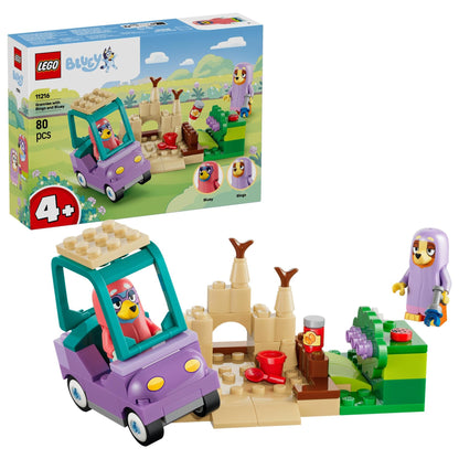 LEGO Bluey Grannies with Bingo and Bluey - Educational Toy w/Car, 2 Minifigures & a Garden - Montessori Set - Birthday Gift for 4+ Year Old Girls & Boys - 11216