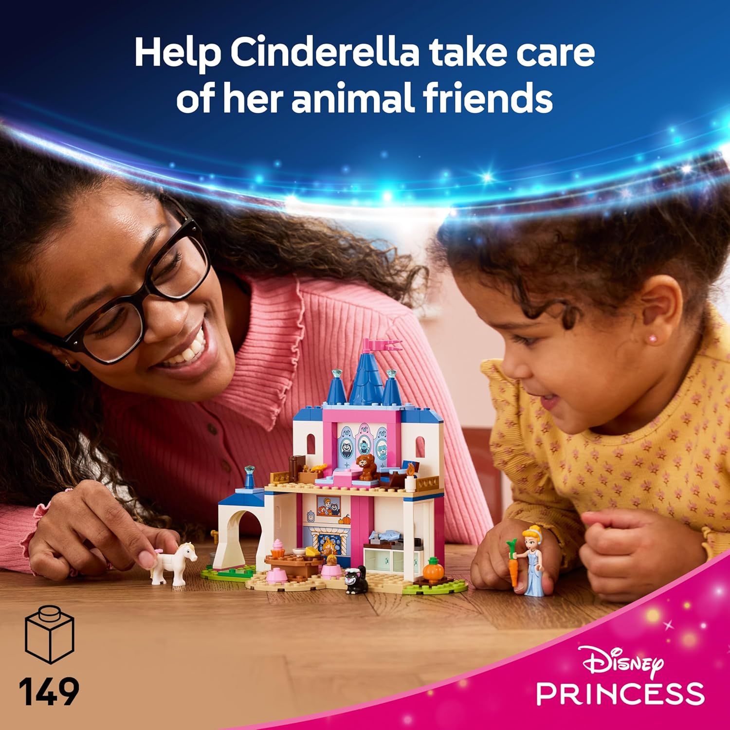 LEGO | Disney Princess Cinderella Animal Friends Castle Toy - Educational Set w/Mini Doll & 4 Animal Figures - Birthday Gift for 4+ Year Old Girls & Fans - 43283