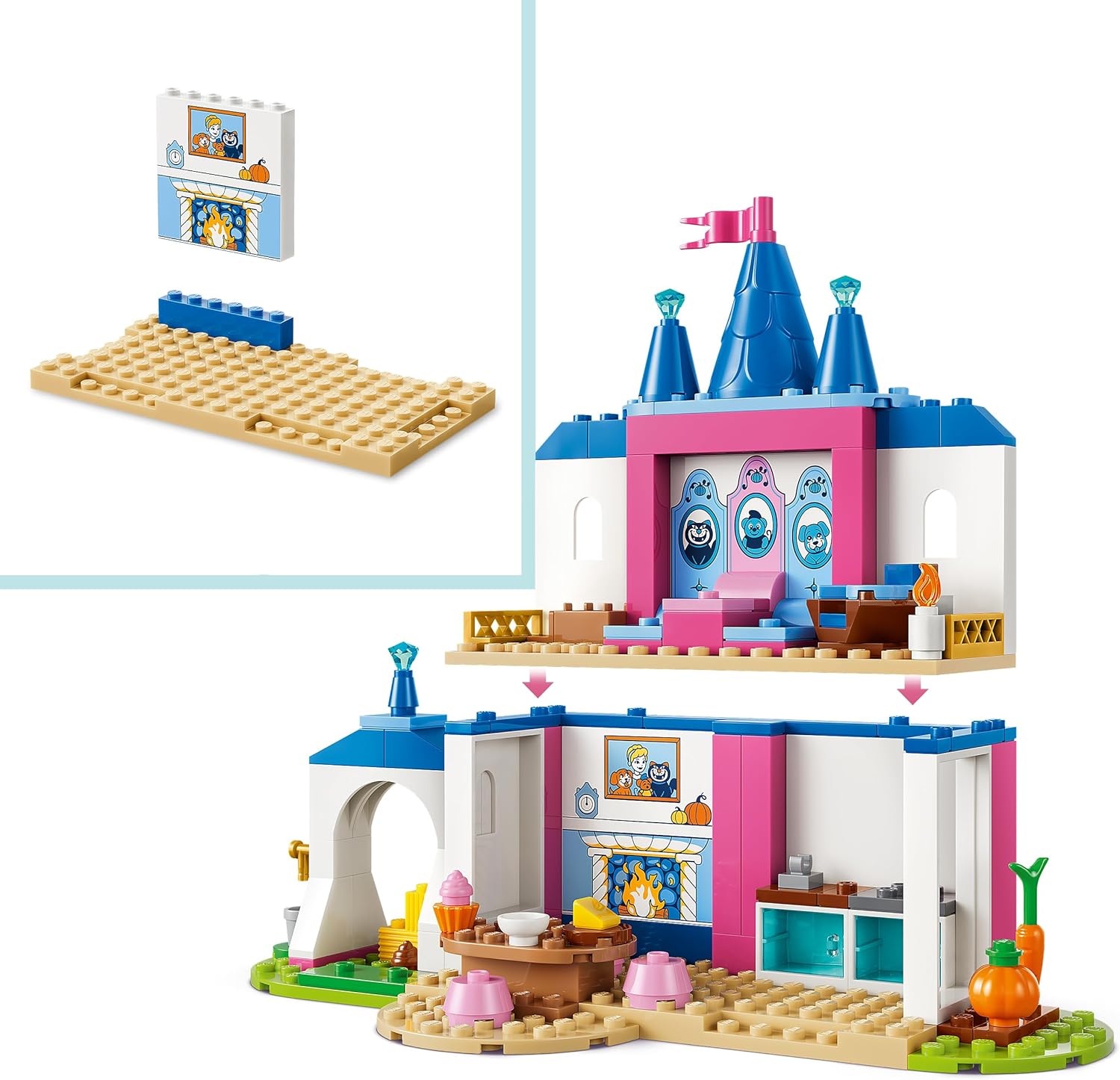 LEGO | Disney Princess Cinderella Animal Friends Castle Toy - Educational Set w/Mini Doll & 4 Animal Figures - Birthday Gift for 4+ Year Old Girls & Fans - 43283