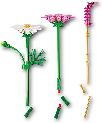 LEGO Botanicals Cosmeabloemen - Kunstbloem Boeket Bouwpakket voor Kinderen met 3 Bloemen en 2 Lampenpoetsersgras Stelen - Kinderkamer Decoratie - Cadeau voor Meisjes vanaf 9 Jaar en Volwassenen 11514