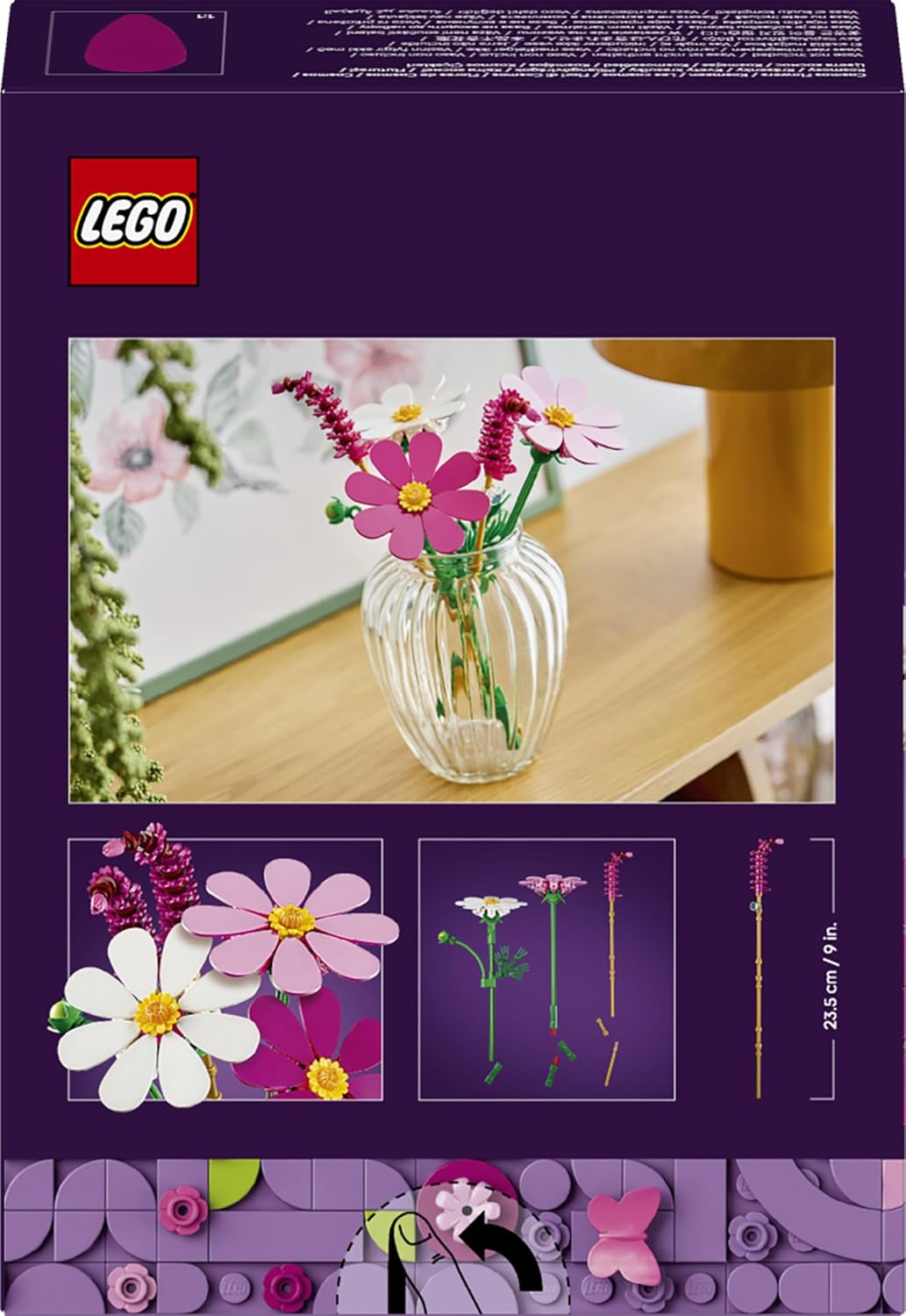 LEGO Botanicals Cosmeabloemen - Kunstbloem Boeket Bouwpakket voor Kinderen met 3 Bloemen en 2 Lampenpoetsersgras Stelen - Kinderkamer Decoratie - Cadeau voor Meisjes vanaf 9 Jaar en Volwassenen 11514