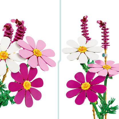 LEGO Botanicals Cosmeabloemen - Kunstbloem Boeket Bouwpakket voor Kinderen met 3 Bloemen en 2 Lampenpoetsersgras Stelen - Kinderkamer Decoratie - Cadeau voor Meisjes vanaf 9 Jaar en Volwassenen 11514
