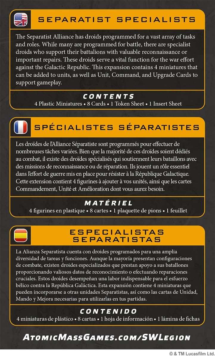 Asmodee | Star Wars: Legion – Separatist Specialists | Miniatures Game | Ages 14+ | 2 Players | 90 Minutes Playing Time