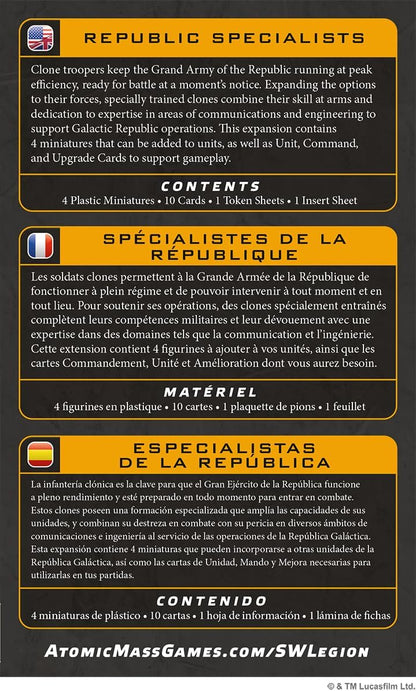 Asmodee | Star Wars: Legion - Republic Specialists | Miniatures Game | Ages 14+ | 2 Players | 90 Minutes Playing Time