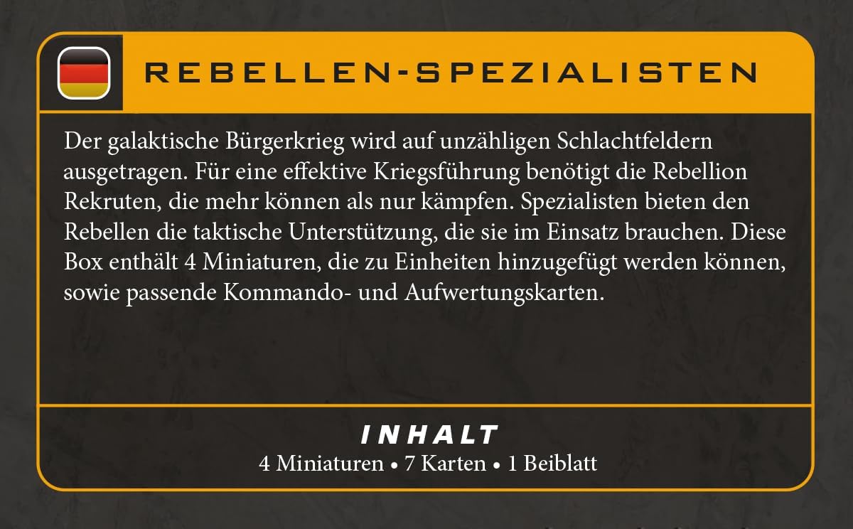 Asmodee | Star Wars: Legion - Rebel Specialists | Miniatures Game | Ages 14+ | 2 Players | 90 Minutes Playing Time