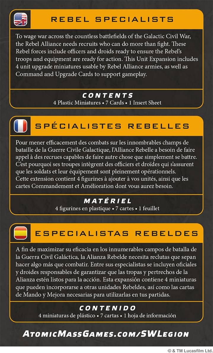 Asmodee | Star Wars: Legion - Rebel Specialists | Miniatures Game | Ages 14+ | 2 Players | 90 Minutes Playing Time