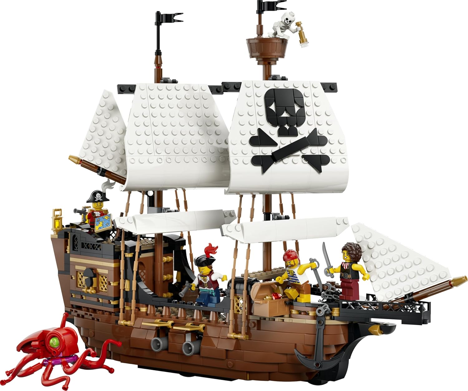 LEGO Creator 3-in-1 Klassiek Piratenschip Speelgoed - Bouwpakket voor Kinderen - Verandert in Speelgoed Kasteel of 2 Boten - Kinderkamer Decoratie - Cadeau voor Jongens en Meisjes vanaf 9 Jaar 31387