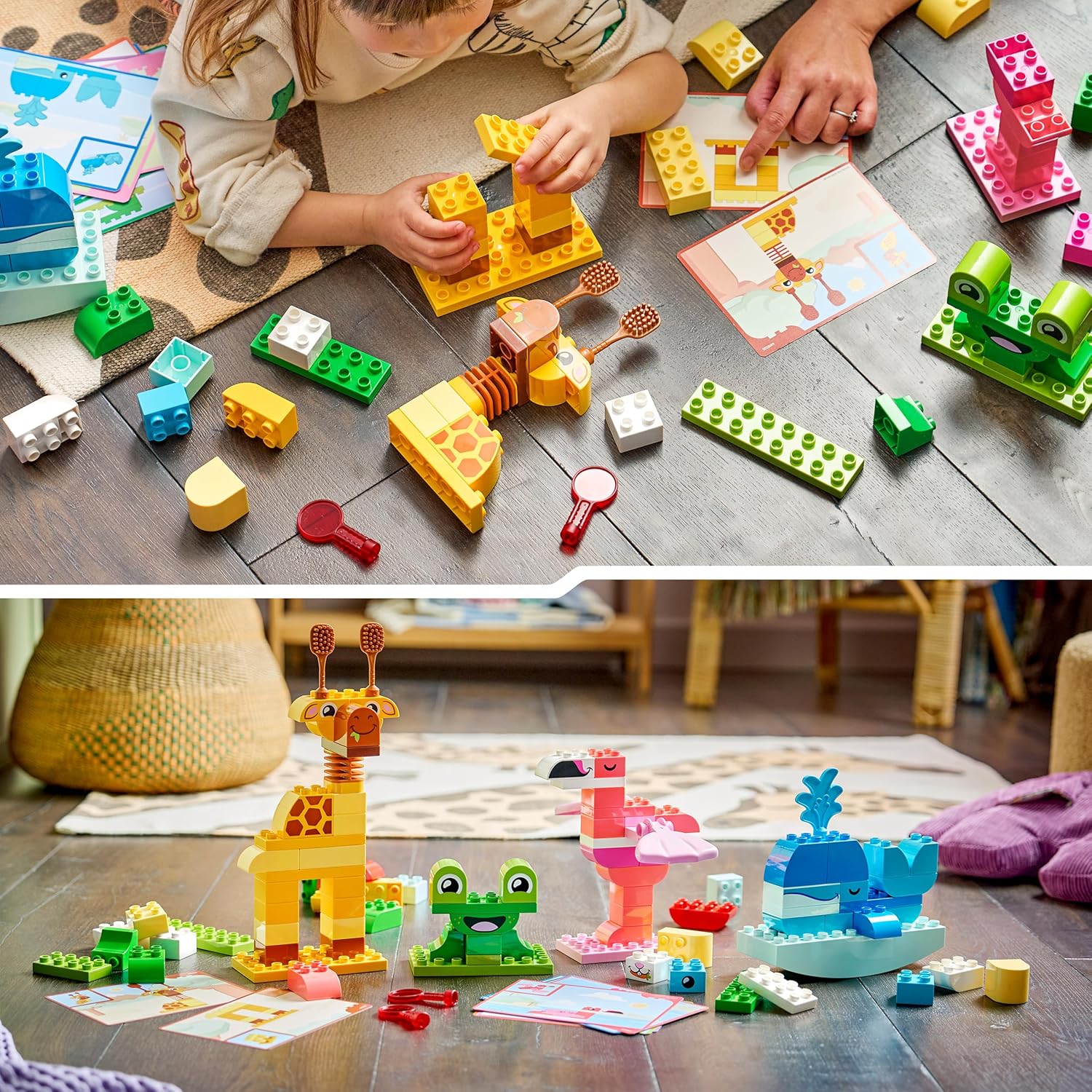 LEGO DUPLO Dierenbouwspel Bouwpakket voor Kinderen met Figuren en Kaarten - Educatief Speelgoed - Vormen en Kleuren Sorteren - Cadeau voor Jongens en Meisjes vanaf 3 Jaar - 10472