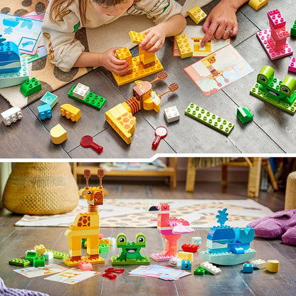 LEGO DUPLO Dierenbouwspel Bouwpakket voor Kinderen met Figuren en Kaarten - Educatief Speelgoed - Vormen en Kleuren Sorteren - Cadeau voor Jongens en Meisjes vanaf 3 Jaar - 10472