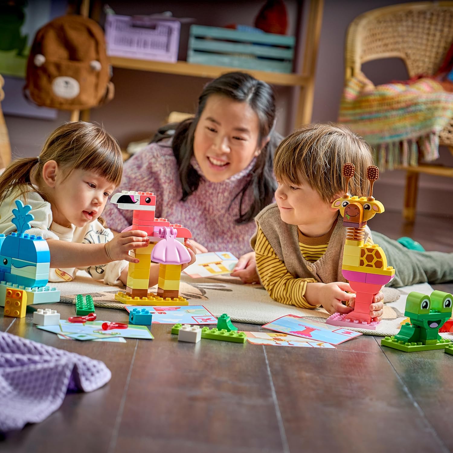 LEGO DUPLO Dierenbouwspel Bouwpakket voor Kinderen met Figuren en Kaarten - Educatief Speelgoed - Vormen en Kleuren Sorteren - Cadeau voor Jongens en Meisjes vanaf 3 Jaar - 10472