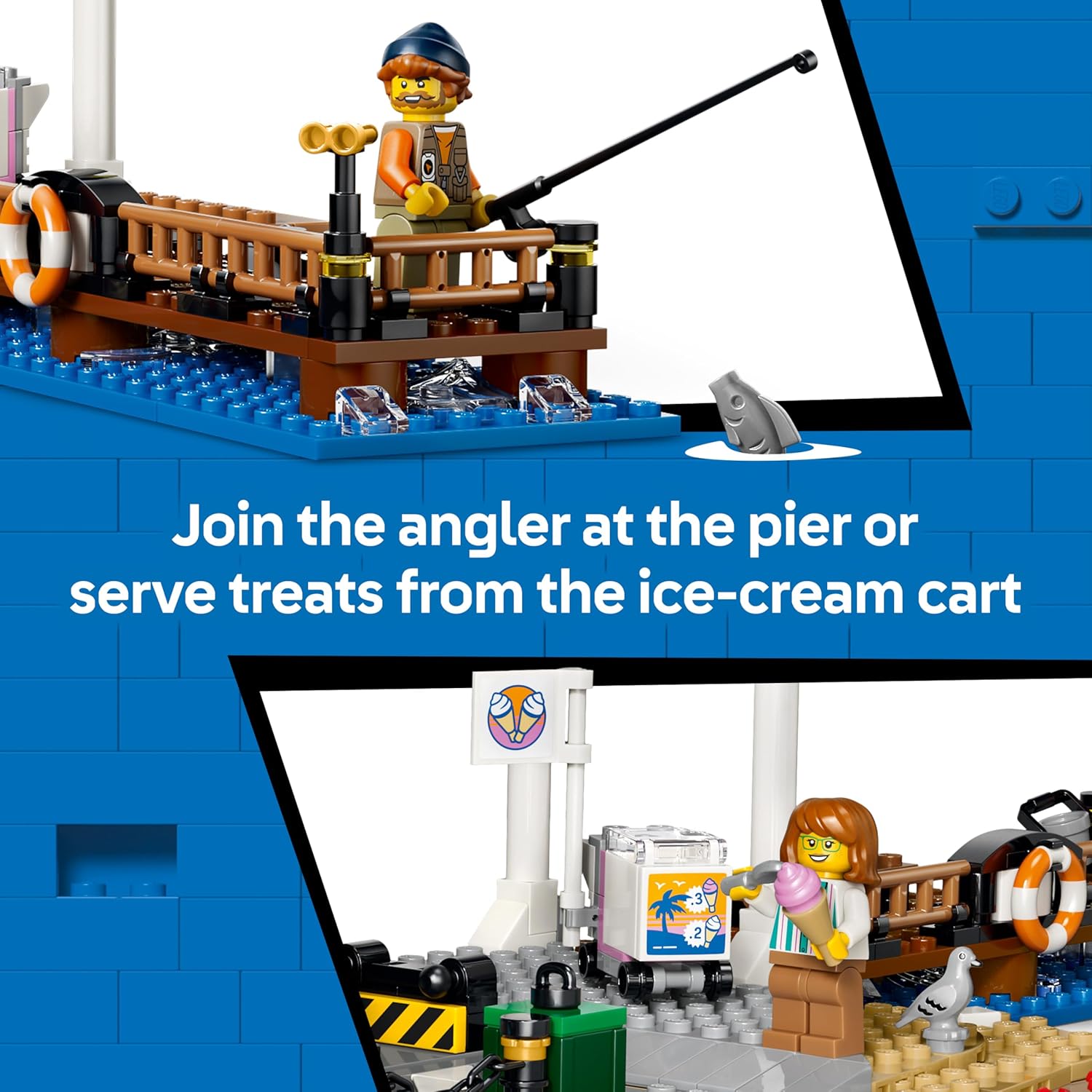 LEGO City Classic Beach Tram Toy - Model Kit w/Train Track, Street Scene, 5 Minifigures & 5 Animal Figures - Birthday Gift Idea for 7+ Year Old Boys - 60506