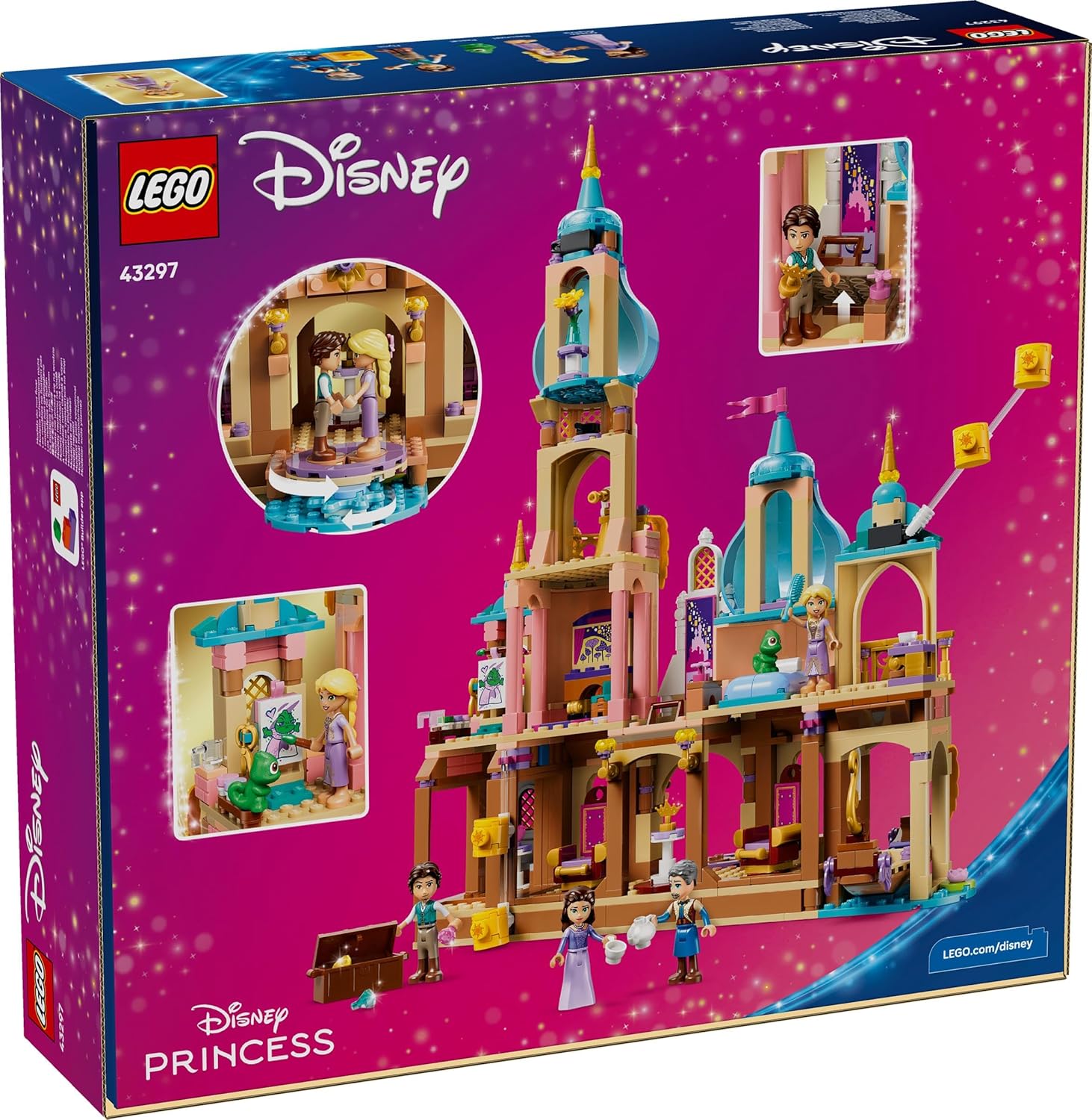LEGO | Disney Princess Rapunzels Kasteel Bouwpakket voor Kinderen met 4 Poppetjes, Pascal Figuur en Accessoires - Cadeau voor Meisjes en Jongens vanaf 6 Jaar en Fans van Tangled - 43297
