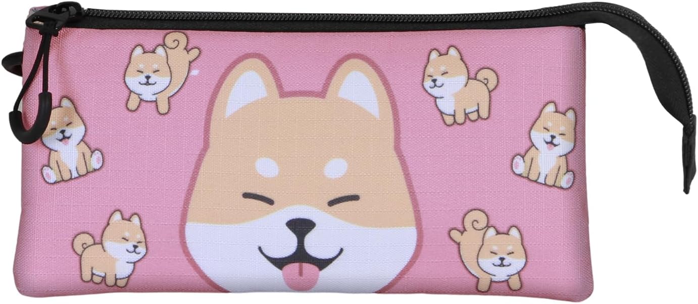 Oh My Pop Shiba-Astuccio Triplo, Rosa, 23 x 11 cm
