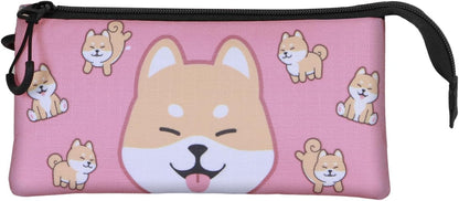 Oh My Pop Shiba-Astuccio Triplo, Rosa, 23 x 11 cm