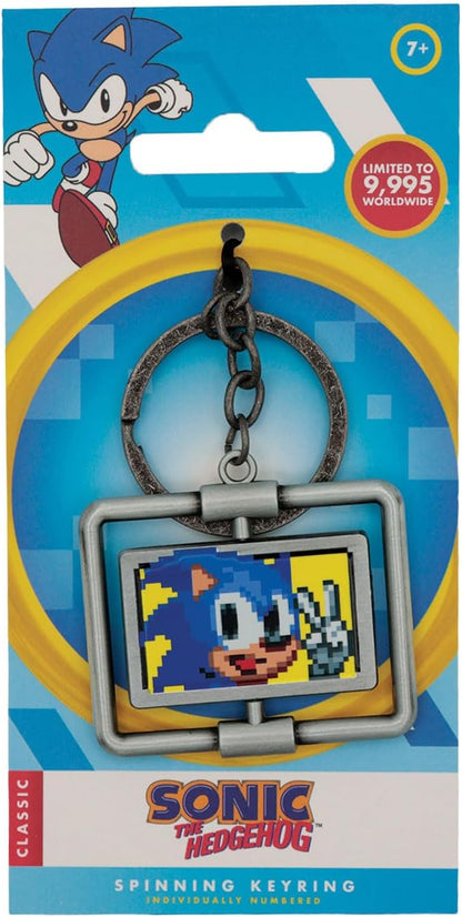 FaNaTtik Sonic the Hedgehog - Portachiavi rotante in metallo, edizione limitata 9.995, numerato singolarmente, da collezione con licenza ufficiale