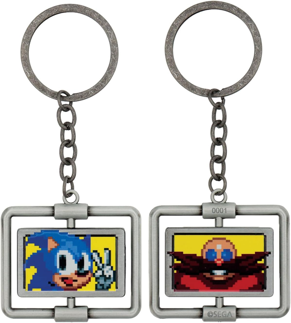 FaNaTtik Sonic the Hedgehog - Portachiavi rotante in metallo, edizione limitata 9.995, numerato singolarmente, da collezione con licenza ufficiale