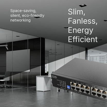 Zyxel 16 Port Network Switch | Unmanaged Gigabit Ethernet Switch | 16x GbE Ports | Switchable DIP | Fanless | Wall and Rack Mount Kits Included | GS1100-16S