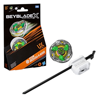 Beyblade X Stun Medusa 9-60GB UX Starter Pack Set with Takara Tomy Stamina Type Top and Launcher, Battling Tops Game Toys, Ages 8+