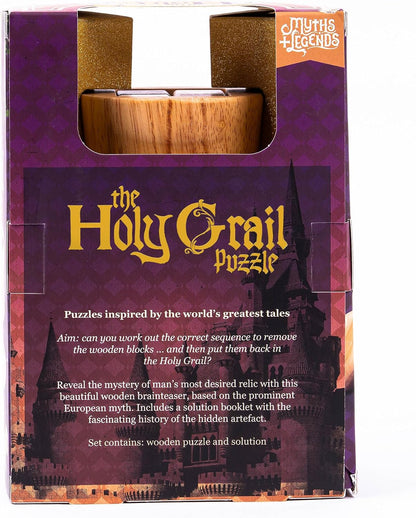 Professor Puzzle Myths & Legends Holy Grail Puzzle | Wooden Brainteaser Inspired by European Myth | Unlock the Chalice Blocks | Mechanical Jigsaw for Adults & Teens | Gift for Puzzle and History Fans