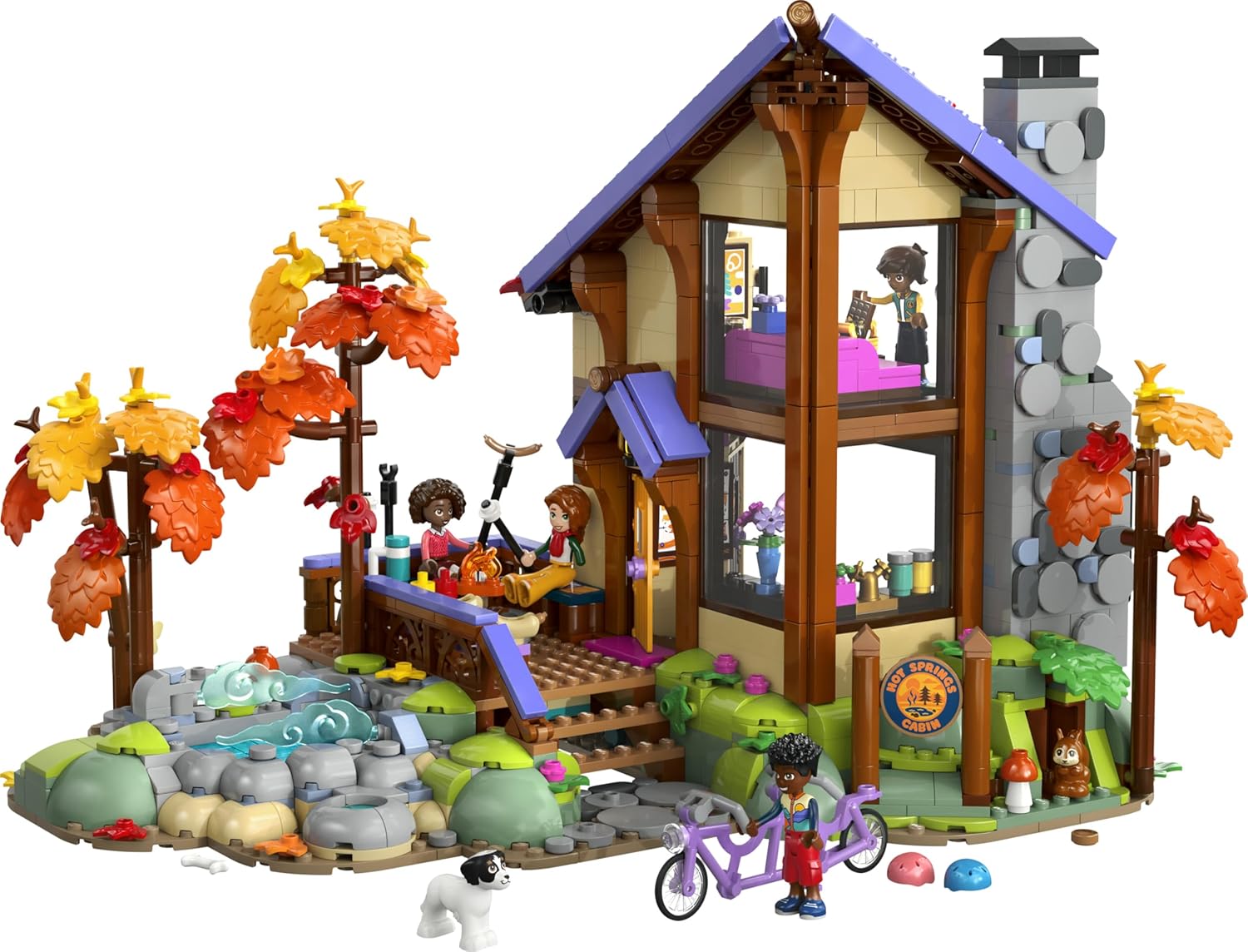 LEGO Friends Gezellige Boshut in de Herfst Bouwpakket voor Kinderen Vanaf 9 Jaar met 4 Poppenhuis Poppetjes en Speelgoed Dieren Figuren van Hond en Eekhoorn - Cadeau voor Meisjes en Jongens 42705