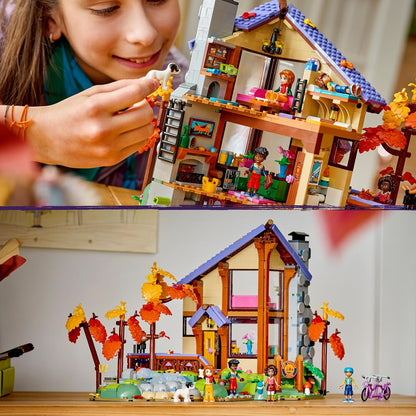 LEGO Friends Gezellige Boshut in de Herfst Bouwpakket voor Kinderen Vanaf 9 Jaar met 4 Poppenhuis Poppetjes en Speelgoed Dieren Figuren van Hond en Eekhoorn - Cadeau voor Meisjes en Jongens 42705