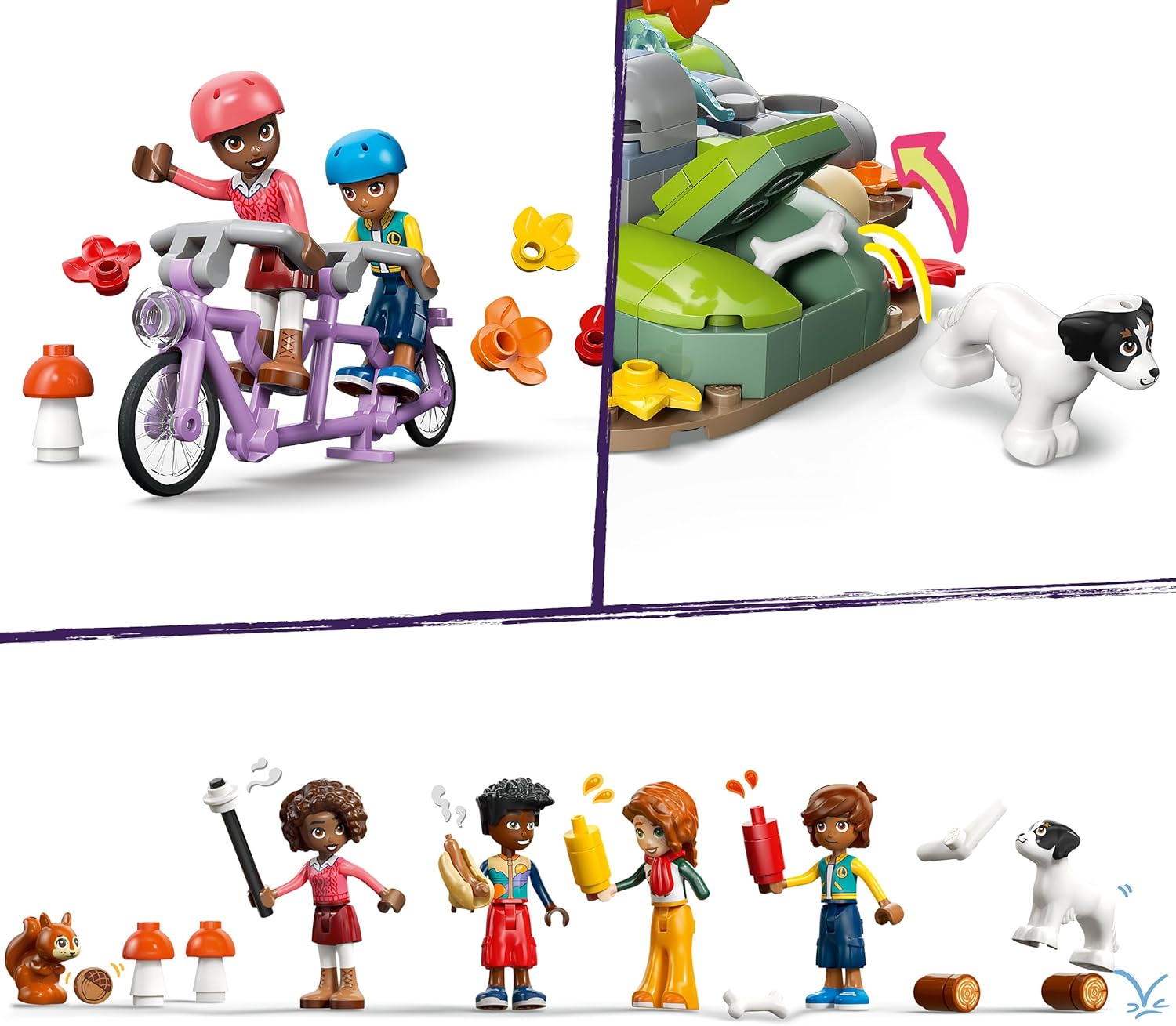 LEGO Friends Gezellige Boshut in de Herfst Bouwpakket voor Kinderen Vanaf 9 Jaar met 4 Poppenhuis Poppetjes en Speelgoed Dieren Figuren van Hond en Eekhoorn - Cadeau voor Meisjes en Jongens 42705