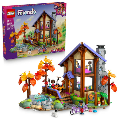 LEGO Friends Gezellige Boshut in de Herfst Bouwpakket voor Kinderen Vanaf 9 Jaar met 4 Poppenhuis Poppetjes en Speelgoed Dieren Figuren van Hond en Eekhoorn - Cadeau voor Meisjes en Jongens 42705