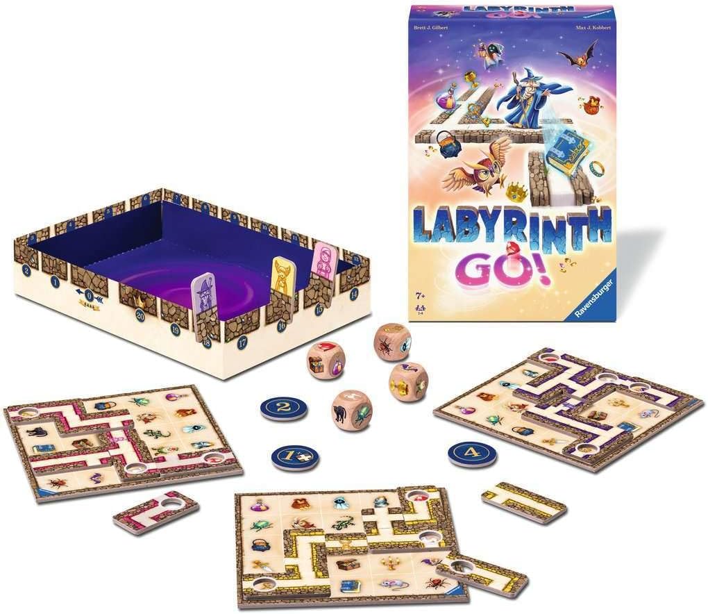 Ravensburger familiespel 24699 - Labyrinth Go! - Bordspel voor 1 tot 4 personen, bordspel voor kinderen van 7 jaar en ouder