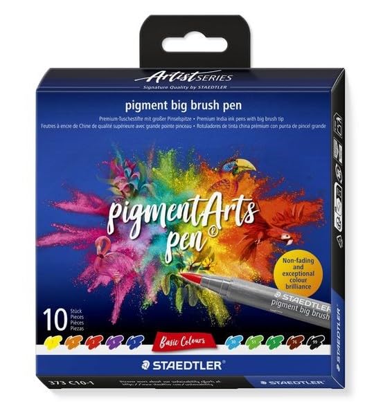 STAEDTLER Pigment Big Brush Pen Basic Pack of 10