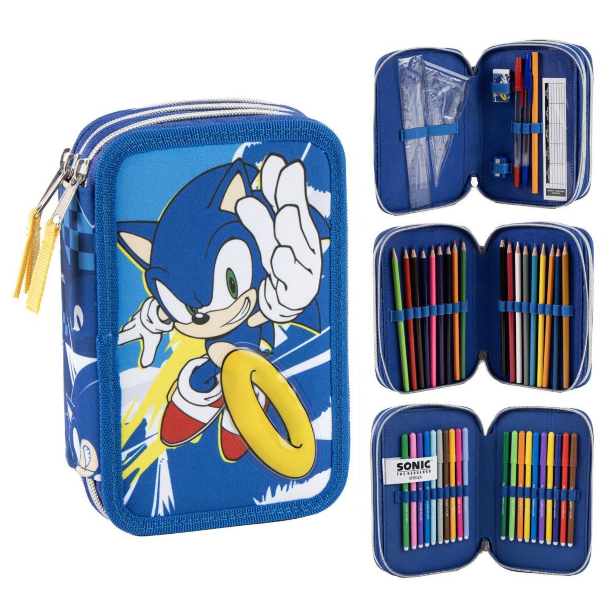 Cerda - Pencil Case With Accessories - Sonic (I-2700002296)