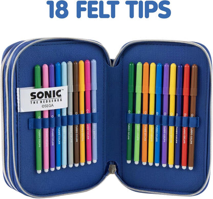 Cerda - Pencil Case With Accessories - Sonic (I-2700002296)