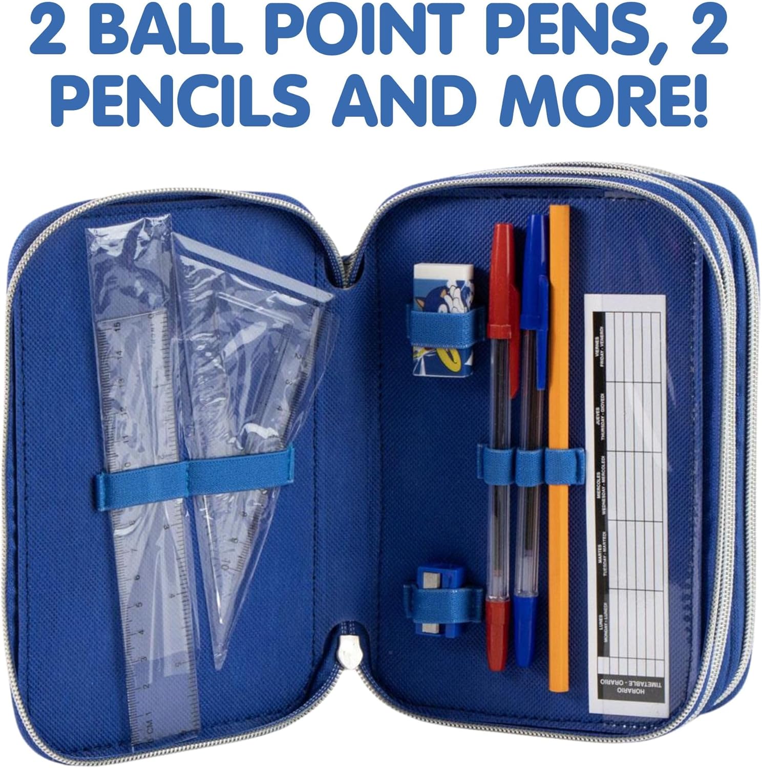 Cerda - Pencil Case With Accessories - Sonic (I-2700002296)