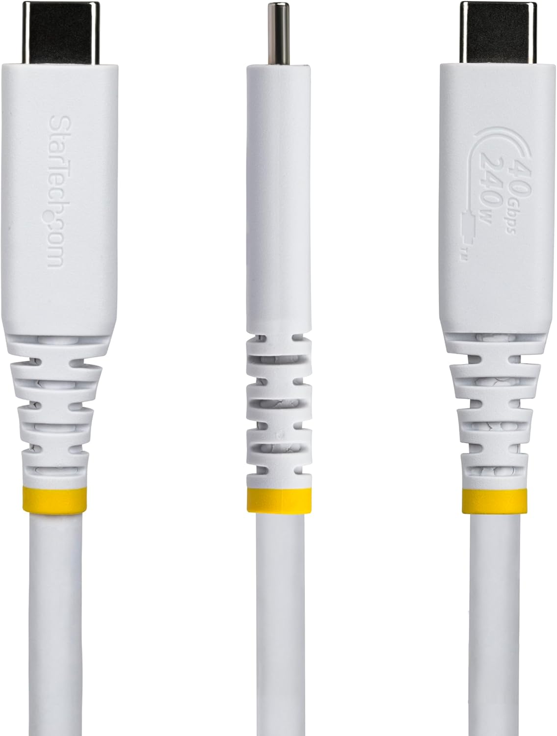 StarTech 1m (3ft) USB4 Cable, 40Gbps, USB-IF Certified USB-C Cable, 240W, 8K 60Hz/4K 240Hz DP2.1, Thunderbolt 4 Compatible, White