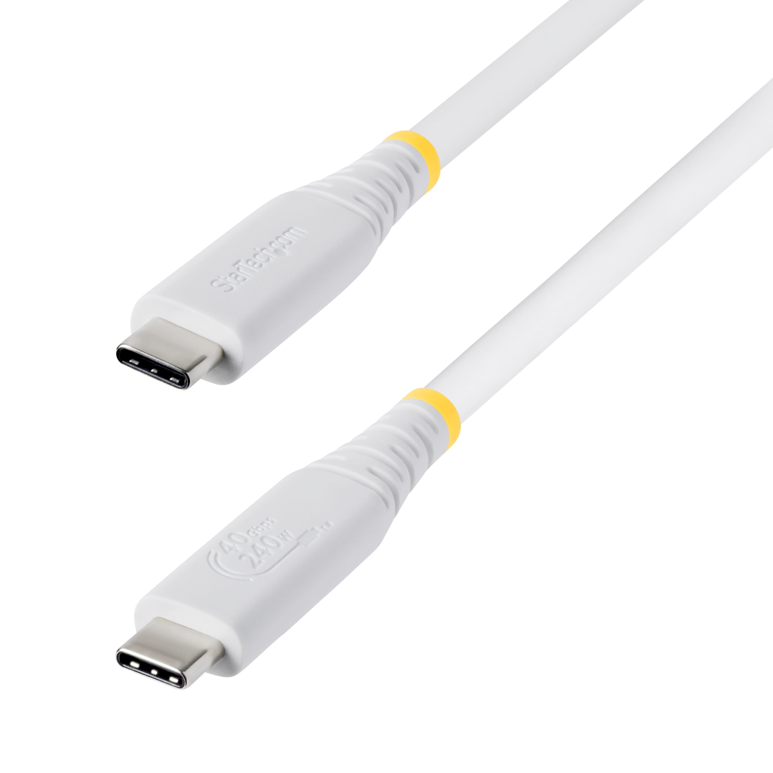 StarTech 1m (3ft) USB4 Cable, 40Gbps, USB-IF Certified USB-C Cable, 240W, 8K 60Hz/4K 240Hz DP2.1, Thunderbolt 4 Compatible, White
