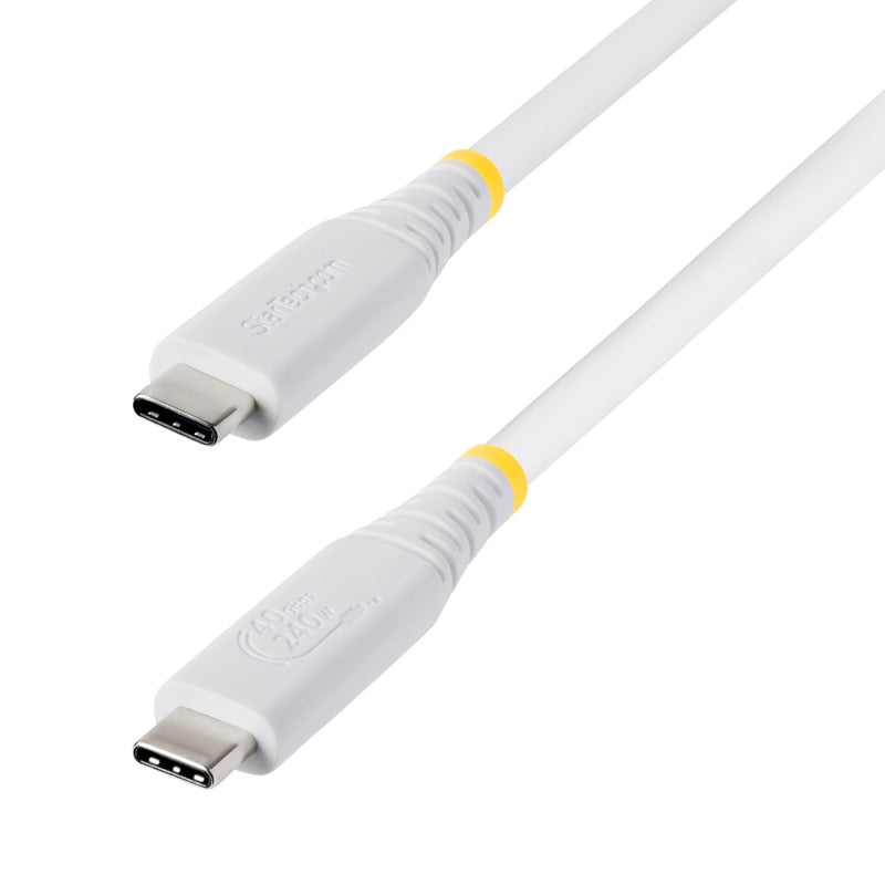 StarTech 1m (3ft) USB4 Cable, 40Gbps, USB-IF Certified USB-C Cable, 240W, 8K 60Hz/4K 240Hz DP2.1, Thunderbolt 4 Compatible, White