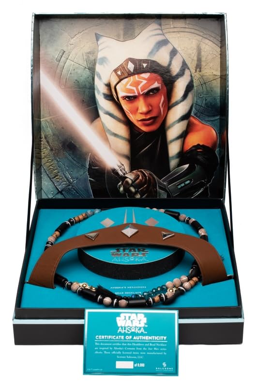 SalesOne: Replica Cerchietto e Collana di Ahsoka Tano di Star Wars, Edizione Limitata in Pelle e Metallo, Replica da Collezione o Accessorio Cosplay, Star Wars Gadget