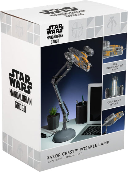 Paladone Star Wars Razor Crest Posable Desk Light – Adjustable LED Spaceship Lamp – USB Powered Mandalorian Desk Light