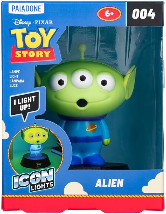 Paladone Toy Story Alien Icon Light – 3D Character Lamp for Bedroom, Desk or Shelf – Soft Glow Kids Night Light – Battery Powered